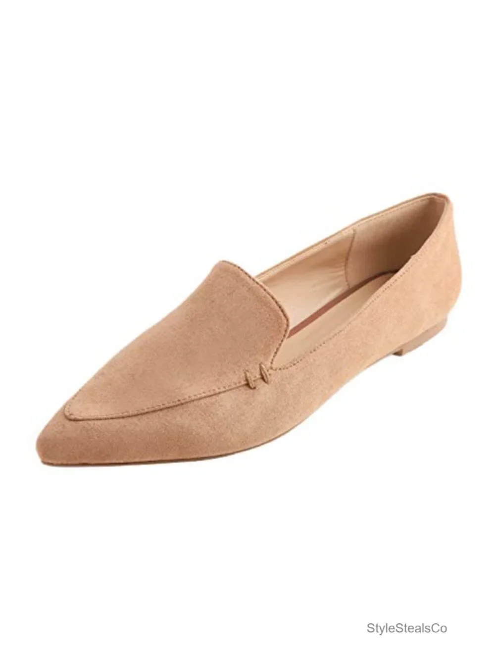 Women's Pointed Toe Faux Suede Loafer Flats Slip On Comfort Driving Office Shoes